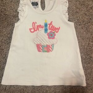 Mud Pie I'm Two Cupcake Kids Top
